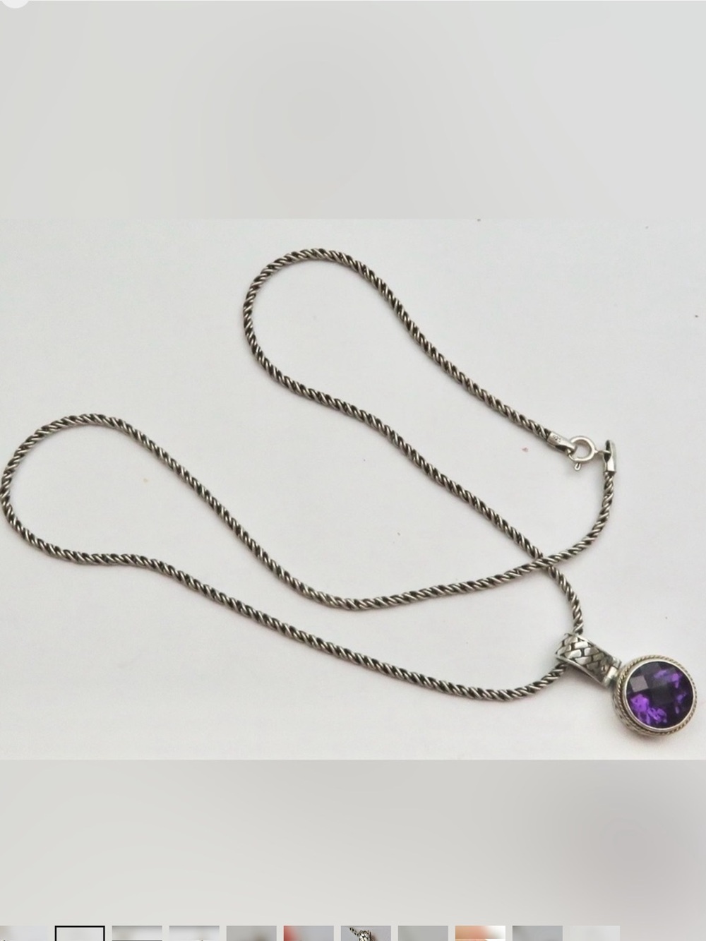 EFFY BH .925 Sterling Silver & 18K Amethyst pendant on EFFY sterling chain 18”